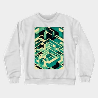 Space Distorted Maze Watercolour Pattern Crewneck Sweatshirt